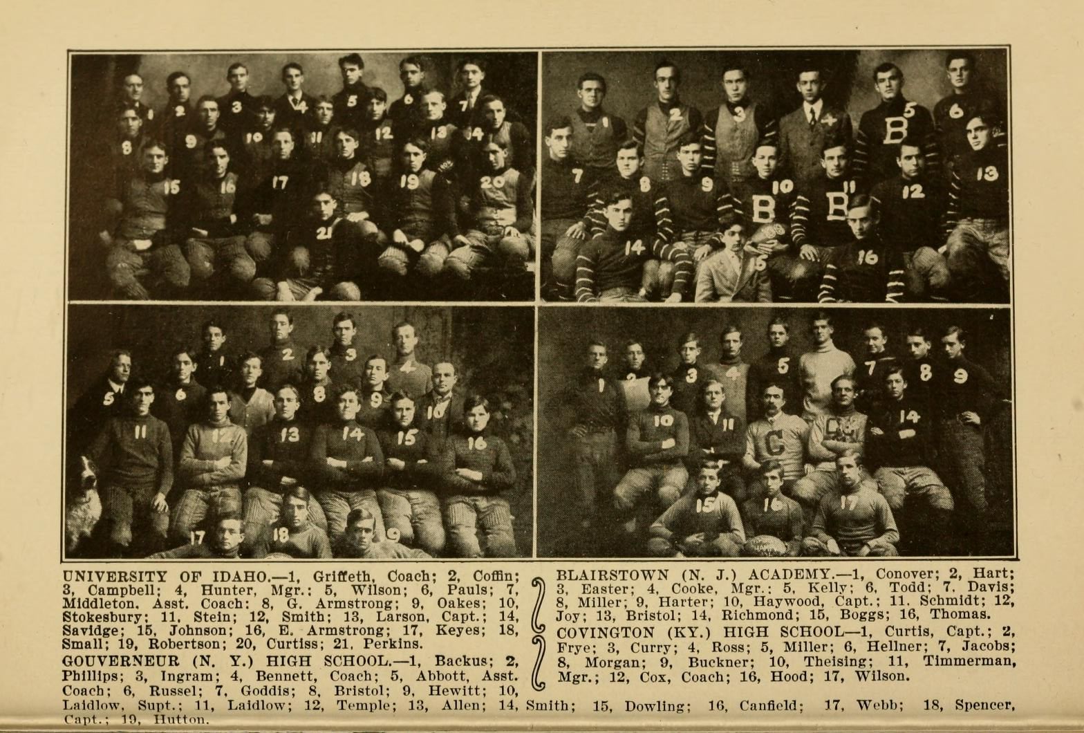 The 1906 Idaho football team (top left)